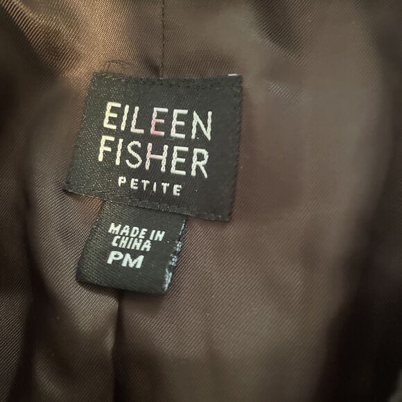 Eileen Fisher MP M Petite Corduroy Chore Coat Jacket Dark Brown Pockets - Picture 8 of 8